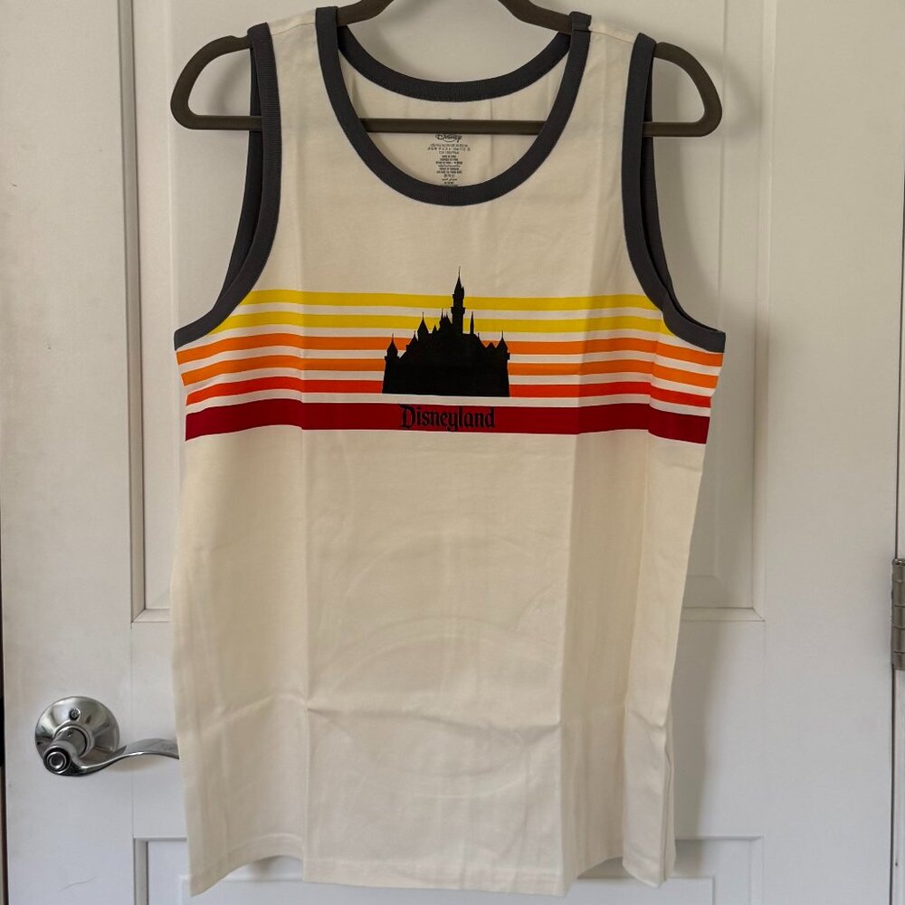 NWT Disney Parks Disneyland Resort Retro Tank w Castle and Stripes SZ MED
